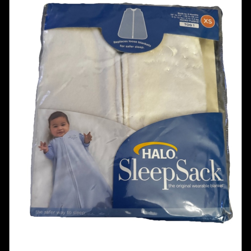 Halo SleepSack Wearable Blanket - White and Cream